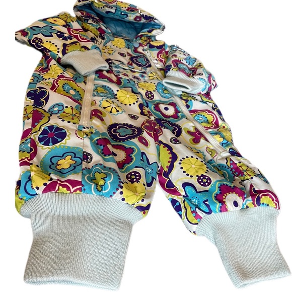 Hanna Andersson Outdoor Quilted Floral Girls Snowsuit Bunting - Picture 3 of 8